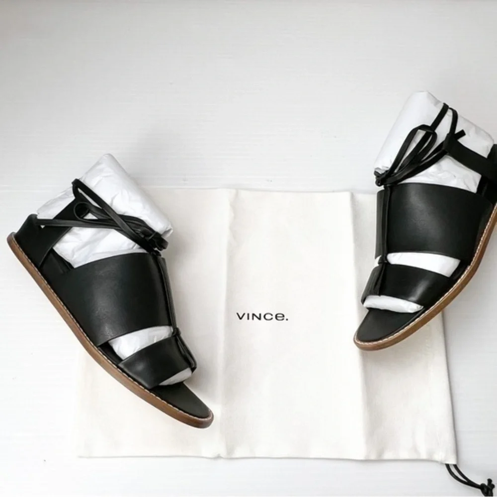 Vince womens black ankle wrap forester sandal size 7M